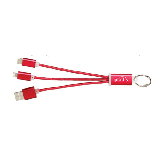 Metal 3in1 Charging Cable with Keyring